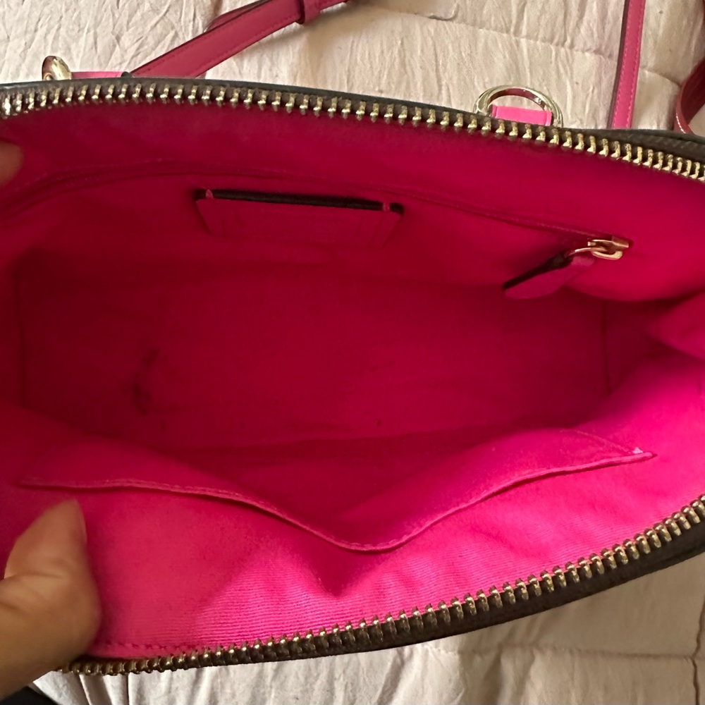 Coach Signature Brown and Pink Satchel - Picture 10 of 11